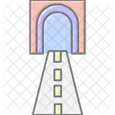 Tunnel Entrance Sign Lineal Color Icon Icon