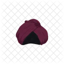 Turban Burgundy Sophisticated Icon