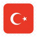 トルコ、旗、丸い アイコン