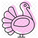 Turkey Bird Color Shadow Thinline Icon Icon