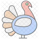 Turkey Bird Lineal Color Icon Icon
