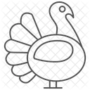 Turkey Bird Thinline Icon Icon