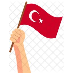 Turkey hand holding Flag Icon