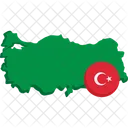 Turkey Map Flag Icon