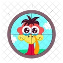 Turkey Cartoon Turkey Stickers Thanksgiving Bird Icon