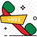 Turkmenistan Country Code Phone Code Icon