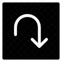 Turn Back Down Direction Icon