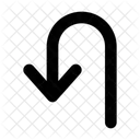 Turn Back Left Arrow Traffic Icon