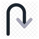 Turn Back Right Arrow Direction Icon