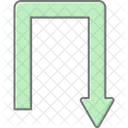 Turn Down Lineal Color Icon Icon