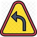 Turn Left Ahead Curve Left Icon