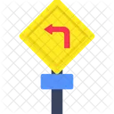 Turn Left Arrow Board Guideboard Signage Icon