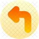Turn Left Traffic Sign Navigate Icon
