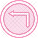 Turn Left Sign Duotone Line Icon Icon