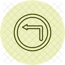 Turn Left Sign Pentaglow Icon