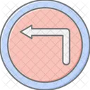 Turn Left Sign Lineal Color Icon Icon