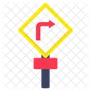 Turn Right Arrow Board Roadboard Signboard Icon