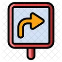 Turn Right Sign  Icon