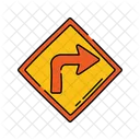 Turn Right Sign Handrawn Turn Right Sign Right Turn Icon