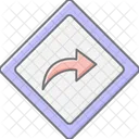 Turn Right Sign Lineal Color Icon Icon