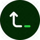 Turn Up Left Arrow Direction Icon