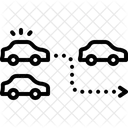 Turned Car Roadway Icon