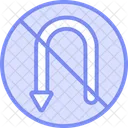 Turning Forbidden Duotone Line Icon Icon