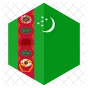 Turquemenistao Bandeira Pais Ícone