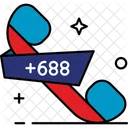 Tuvalu Country Code Phone Code Icon