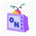 Old Television Tv Antenna Tv Broadcast Icon