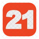 Twenty One 21 Number Icon