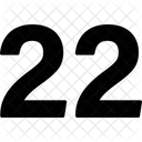 Twenty Two Numbers Numeric Icon