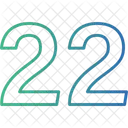 Twenty Two Numbers Numeric Icon