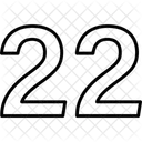 Twenty Two Numbers Numeric Icon