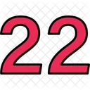 Twenty Two Numbers Numeric Icon