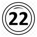 Twenty Two Number  Icon