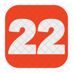 Twenty Two Number  Icon
