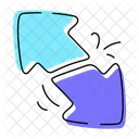 Twin Arrow Double Arrow Bidirectional Icon