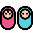 Twin Babies Family Parenthood Icon