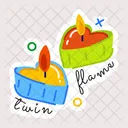 Twin Flames Burning Candles Heart Candles アイコン