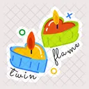 Twin Flames Burning Candles Heart Candles 아이콘