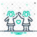 Twins Kids Common Coequal Duplicate Twain Identical Twin Sisters Relative Blood Relation Similar Icon
