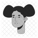 Two Buns Black Girl 90 S Retro Hairstyle Natural Hair 아이콘