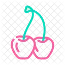 Two Cherries Cherries Branch Two Icon