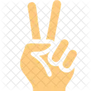 Two Finger Victory Hand Sign Icon