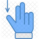 Two Fingers Drag Down Icon