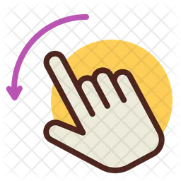 Two Fingers Rotate Left  Icon