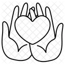 Two Hand Holding Heart Love Valentine Icon