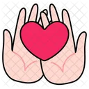 Two Hand Holding Heart Love Valentine Icon