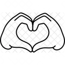 Two Hand Symbol Heart  Icon